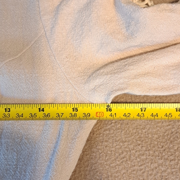 Hello Molly Cream Ruffled Long Bishop Sleeve Mini Dress Size 6 - Picture 7 of 9